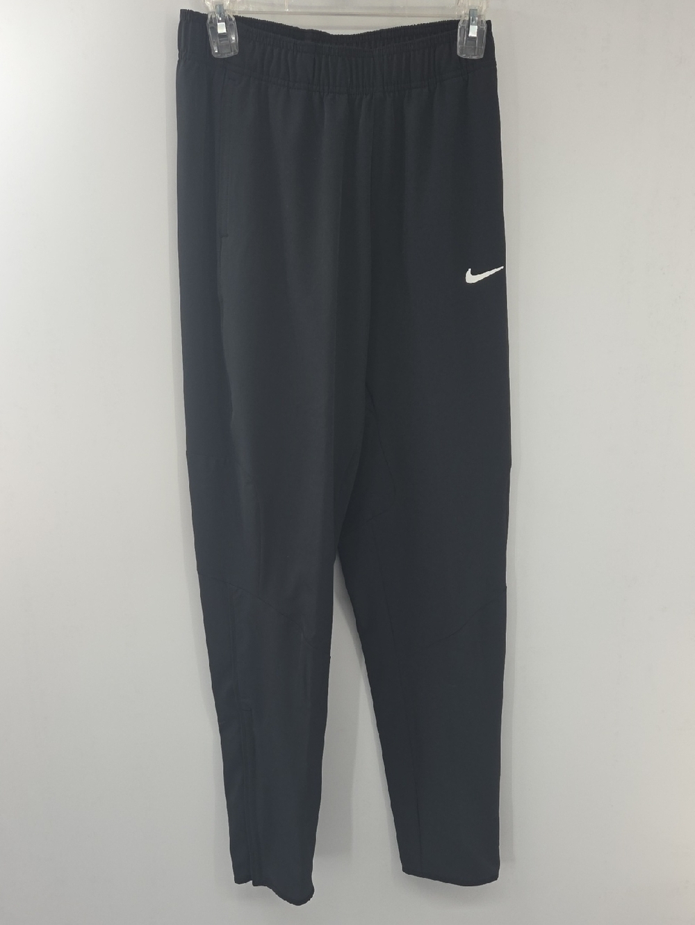 Nike Black Mens Lightweight Track Pants with White Swoosh